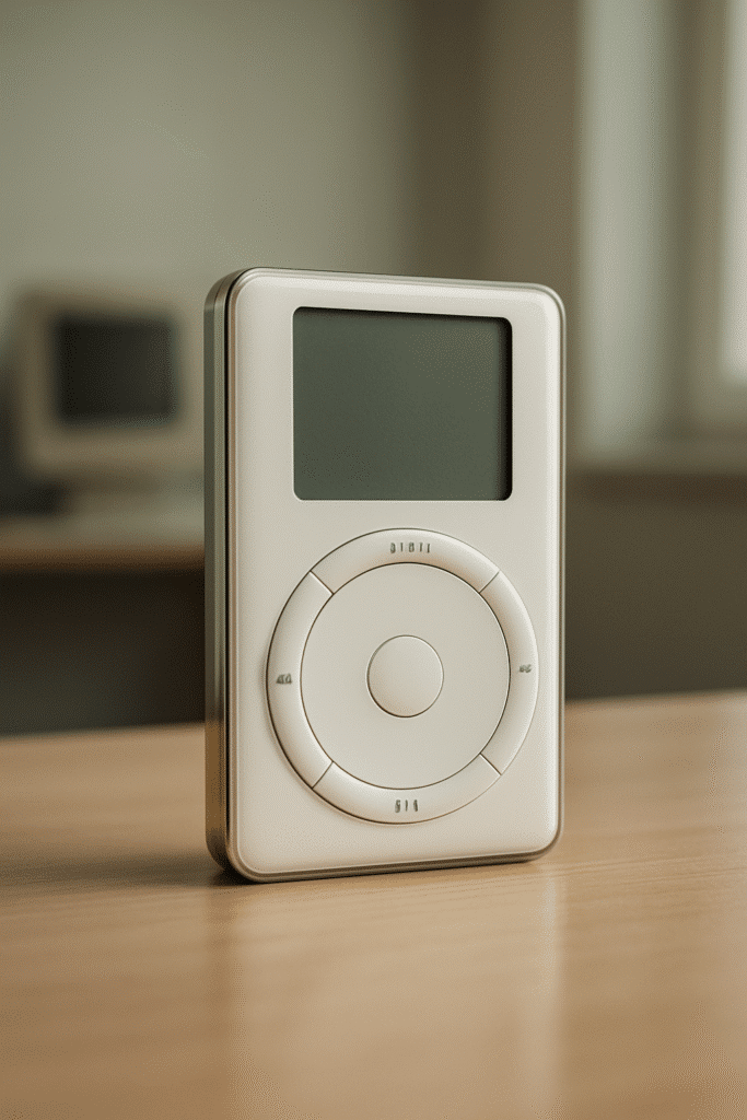 Primeiro modelo do iPod original lançado em 2001.
