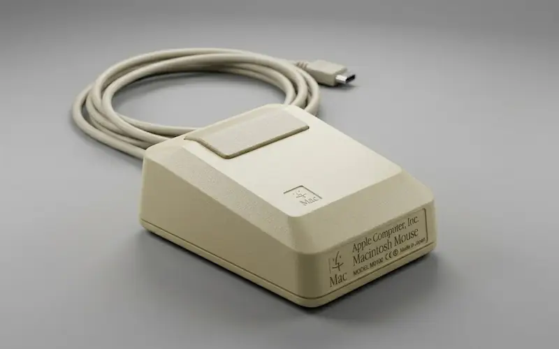 O primeiro mouse da Apple detalhado.