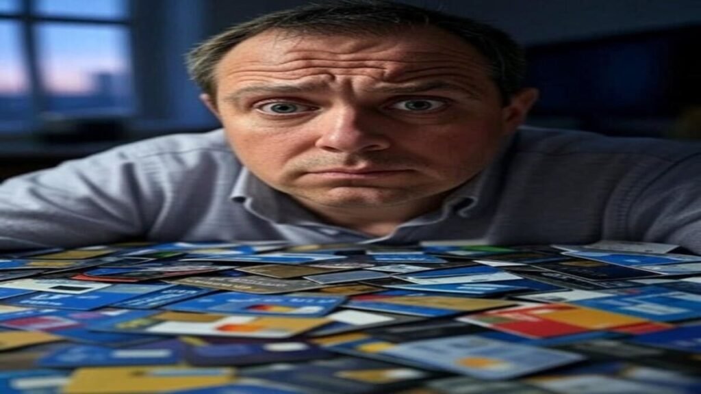 Homem com Muitos cartões de crédito Erros Financeiros