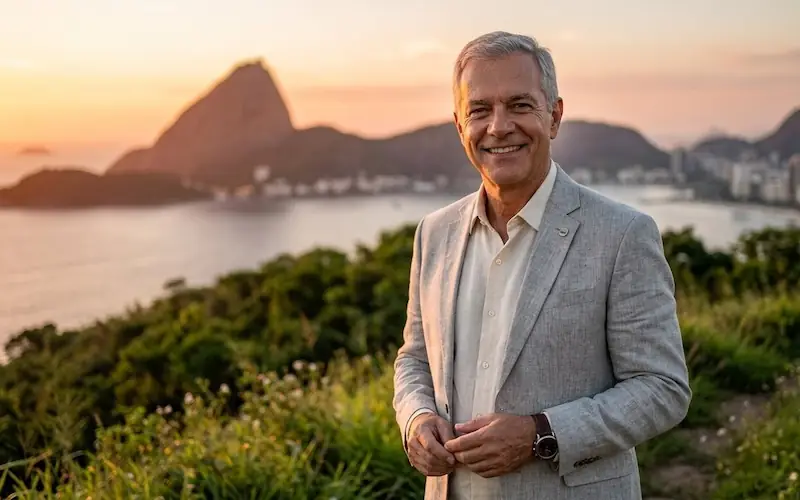 Homem tranquilo colhendo frutos de evitar erros financeiros mais comuns.