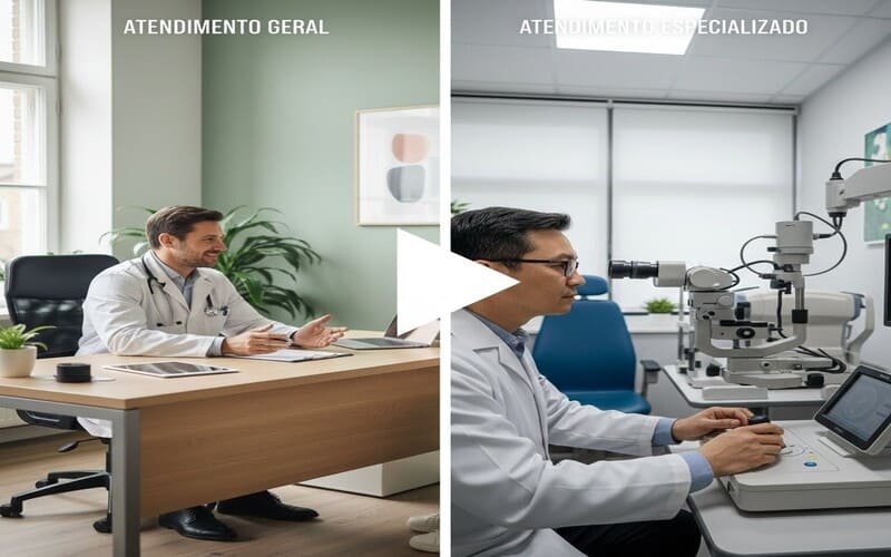 Diferença entre atendimento clínico geral e especializado