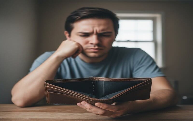 Pessoa refletindo sobre como economizar dinheiro ganhando pouco