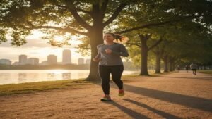 Pessoa praticando exercícios físicos ao ar livre para melhorar a saúde