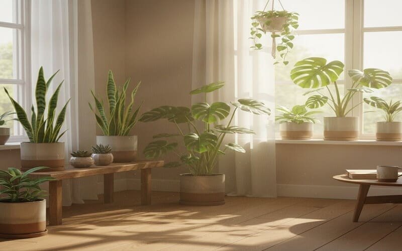 Importância da luz solar para plantas em casa