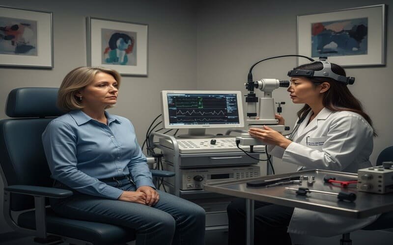 Paciente em consulta com médico especialista