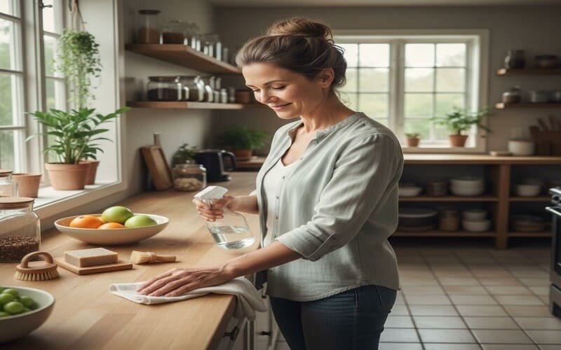 Rotina simples de limpeza da casa