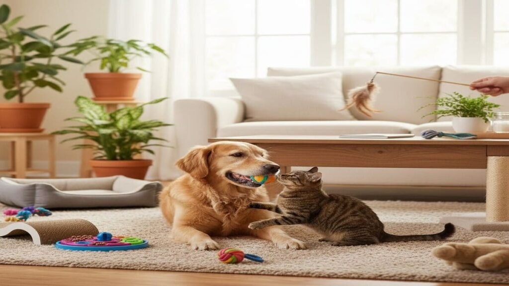 acessórios e brinquedos para pets com cães e gatos
