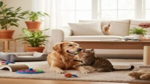 acessórios e brinquedos para pets com cães e gatos