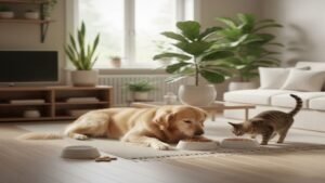 Alimentação pet saudável para cães e gatos em ambiente doméstico