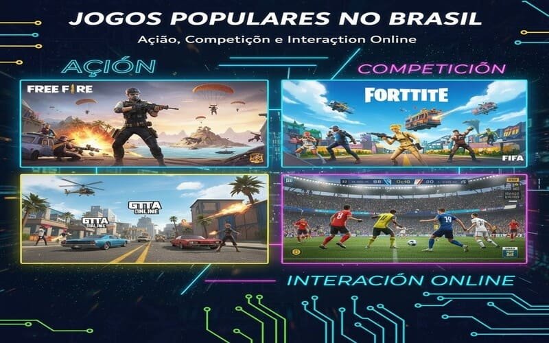 Principais jogos mais jogados no Brasil em diferentes plataformas