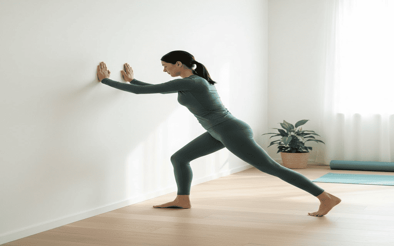 Alongamento da panturrilha para prevenção de cãibras