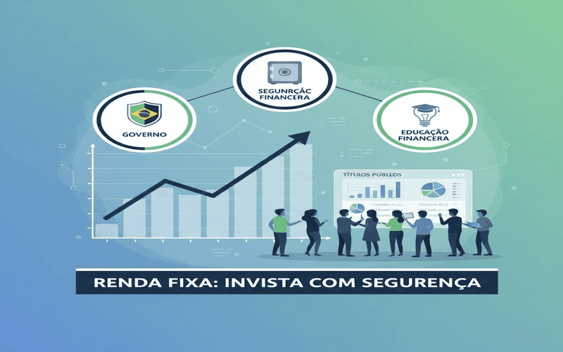 Ilustração explicativa mostrando como funciona o investimento no Tesouro Direto e nos títulos públicos