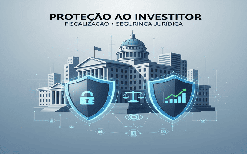 Ilustração sobre regulamentação financeira e proteção ao investidor no Brasil