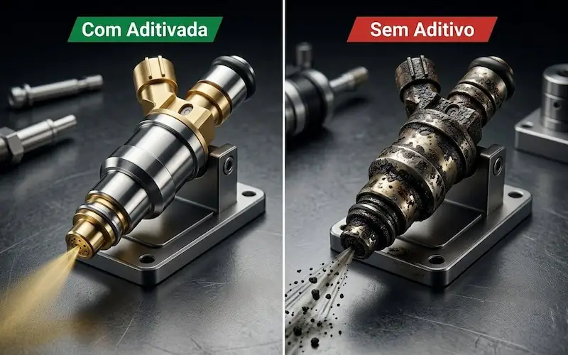 aditivos de limpeza atuando nos bicos injetores do motor
