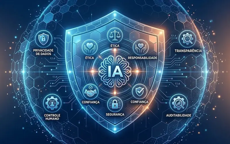 Pessoa usando o Claude para criação de conteúdo e artigos em português no notebook em home office