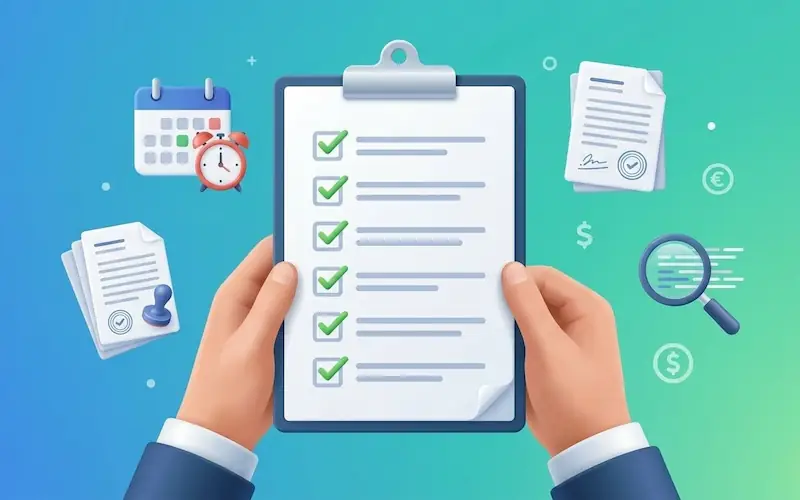 Ilustração de checklist com dicas importantes para declarar o Tesouro Direto corretamente no Imposto de Renda e evitar a malha fina