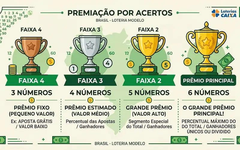 tabela de premiação da Dupla de Páscoa com faixas de acertos e valores