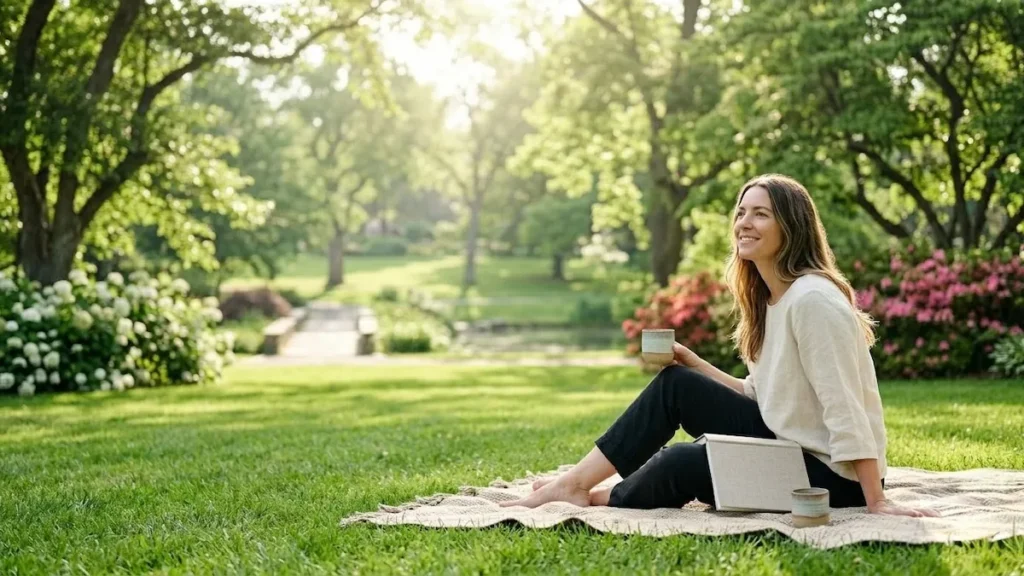 Pessoa aproveitando a luz do sol para síntese de Vitamina D.